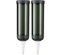 Fiskars Distributeur d'Eau pour Plantes, Urban Plant Care, Pour l'Intérieur et les Balcons, 350 ml, Jusqu'à 5 Jours d'Arrosage Continu, 6,4 x 25 cm, Céramique/Plastique, Vert Foncé, 1075380 (Lot de 2)