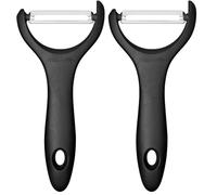 Fiskars Éplucheur, En forme de Y, Inox, Essential, Noir, 1065599 (Lot de 2)