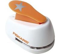 Fiskars Perforatrice à levier, Étoile, Ø 2,5 cm, Convient aux droitiers et aux gauchers, Acier/Plastique, Blanc/Orange, À levier, M, 1004722