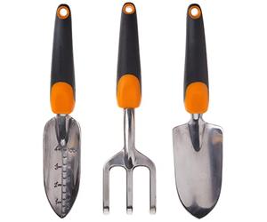 Fiskars Ergo 384490-1001 Ensemble d'outils de Jardinage Noir/Orange