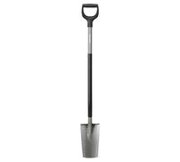 Fiskars Bêche de drainage Ergonomique 1066714 – dents de scie, poignée en D, acier au bore/plastique