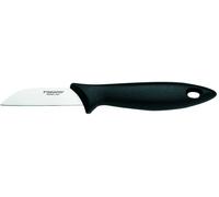 Fiskars Couteau à éplucher Essential – lame inox 7 cm, plastique noir/argenté