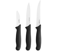 Fiskars Ensemble de 3 couteaux à légumes Essential, inox/plastique PP, noir