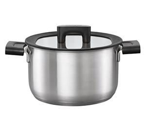 Fiskars Fait-Tout avec Couvercle, Ø 20 cm, Capacité : 3,5 litres, Convient à Toutes les Plaques de Cuisson, Acier Inoxydable/Plastique, Hard Face, 1052240