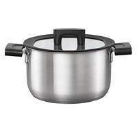 Fiskars Fait-Tout avec Couvercle, Ø 20 cm, Capacité : 3,5 litres, Convient à Toutes les Plaques de Cuisson, Acier Inoxydable/Plastique, Hard Face, 1052240