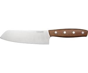 Fiskars Folken Couteau Santoku, Longueur de Lame 16 cm | Lame en Acier Inoxydable Allemand, Manche en Bois d'Érable Certifié FSC, 1075694