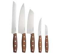 Fiskars Folken Set de 5 Couteaux, Couteau de Chef, Couteau Santoku