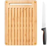 Fiskars Functional Form Plaque à pain et trancheur à pain en bambou 1057551