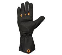 Fiskars Gants d'Entretien des arbustes, Gants de travail pour le jardin, pouces et bouts des doigts compatibles avec écran tactile, cuir synthétique, taille 8, noir/orange, 1071152