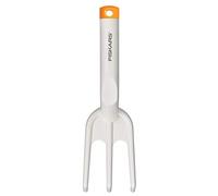 Fiskars Griffe de jardin à 3 dents, Longueur : 26,3 cm, Blanc/Orange, Plastique renforcé de fibres de verre, Light, 1027034