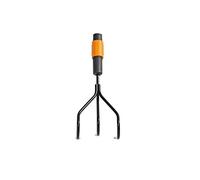 Fiskars Griffe piocheuse à 3 dents spatulées, Préparation du Sol, Tête D'outil Quikfit, Longueur: 31 cm, Largeur: 12, 5 cm, Noir/Orange, Quikfit, 1000680