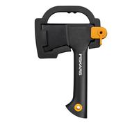 Fiskars Hachette de camping Solid A5, Étui de transport, revêtement antiadhésif, lame en acier de qualité/manche en plastique renforcé de fibre de verre, noir, longueur : 26 cm, 566 g, 1051084