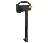 Fiskars Hachette universelle Solid A11, Étui de transport, revêtement antiadhésif, lame en acier de qualité/manche en plastique renforcé de fibre de verre, orange, longueur : 49 cm, 1,1 kg, 1051086