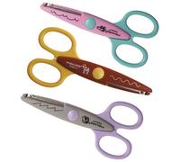 Fiskars cranteurs pour enfant Animaux du zoo, 3 pièces, Longueur totale: 13 cm, Pour droitiers et gauchers, + 4 ans, Lames en acier inoxydable/Poignées en plastique, Rose/Rouge/Gris, 1003846