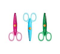 Fiskars Kidzors Set de Ciseaux pour Enfants, 3 Pièces, à Partir de 4 ans, Ciseaux de Bricolage Créatifs avec Coupe Ondulée, Droitiers et Gauchers, Longueur : 13,5 cm chacun, Rouge/Bleu/Vert, 1082505