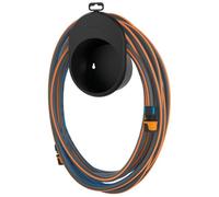 Fiskars Set de tuyaux d'arrosage 15 m Ø 1,3 cm (1/2'') 2 raccords et support mural Noir/Orange/Bleu