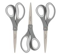 Fiskars Lot de 3 paires de ciseaux en titane à poignée souple - 20,3 cm - Gris