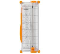 Fiskars Massicot SureCut A4 - Base étroite, Ligne de coupe, 10 feuilles, Blanc/Orange (1077799)