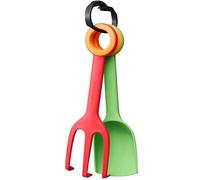 Fiskars Truelle à Fleurs et Fourche à Plantes pour Enfants, Set 2-en-1, longueur : 24 cm, plastique renforcé de fibres de verre, vert/orange et rouge/orange, MyFirst Fiskars, 1062471