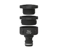 Fiskars Nez de Robinet, pour Robinets, Ø 21 mm (G1/2"), Ø 26,5 mm (G3/4"), Ø 33,3 mm (G1"), FiberComp, MULTI, Taille universelle, 30 g, noir/gris, 1027056