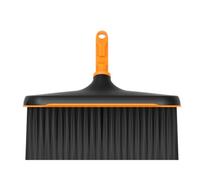 Fiskars Balai OneClick Polyvalent 1080701, embout universel, poils durs et souples, noir/orange