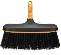 Fiskars Balai OneClick Polyvalent 1080701, embout universel, poils durs et souples, noir/orange