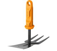 Fiskars Binette combinée OneClick - Ameublir & désherber, Acier au bore 5 cm, Noir/Orange 1080695
