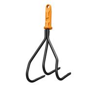 Fiskars OneClick Griffe de Jardin, Cultivateur Stable pour Ameublir et Aérer Les Sols de Jardin, Changement sans Effort en Un Seul Clic, Acier au Carbone, Largeur : 19 cm, Noir/Orange, 1080684