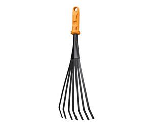 Fiskars OneClick Petit Balai Éventail, pour Gazons & Endroits Étroits | Changement sans Effort en 1 Seul Clic, N'Abîme Pas Les Plantes, Largeur:12cm, Noir/Orange, 1080682