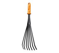 Fiskars OneClick Petit Balai éventail, pour massifs et endroits étroits | Changement en un clic, Adaptateur QuikFit vendu séparément, Respecte les plantes, Largeur : 12 cm, Noir/Orange, 1080682