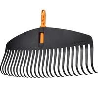 Fiskars Râteau à feuilles OneClick L – Balai éventail 51 cm, changement en un clic, Noir/Orange