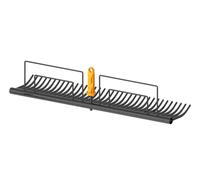 Fiskars OneClick Râteau à Gazon, Large Tête en Acier pour Les Feuilles et Les Déchets de Tonte, Changement Facile en Un Clic, Acier Trempé, Noir/Orange, 1080680