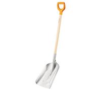 Fiskars Pelle à neige et à grain, Largeur: 31 cm, Tête en aluminium/Manche en bouleau avec poignée en plastique, 1001637, Bois/Orange/Argent