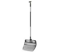 Fiskars Pelle-Râteau, Ergonomic, Combinaison d'une Pelle et d'un Râteau, Longueur : 150 cm, Largeur : 48 cm, Polycarbonate/Aluminium, Noir/Gris, 1077116