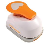 Fiskars Perforatrice à levier, Cœur, Ø 2,5 cm, Convient aux Droitiers et aux Gauchers, Acier/Plastique, Blanc/Orange, Perforatrice à levier, M, 1004646