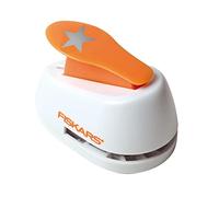 Fiskars Perforatrice à levier, Étoile, Ø 2,5 cm, Convient aux droitiers et aux gauchers, Acier/Plastique, Blanc/Orange, À levier, M, 1004722