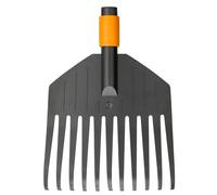 Fiskars Petit balai à feuilles, Tête d'outil, 11 dents, Largeur: 21,3 cm, Dents en plastique, Noir/Orange, QuikFit, 1000659