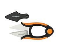 Fiskars Pinces à Herbes, Longueur : 12,9 cm, Lames en acier inoxydable/manches en plastique, Noir/Orange, Solid, SP-220, 1063326