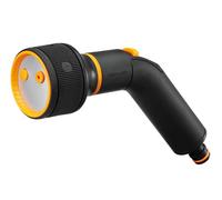 Fiskars Pistolet Pulvérisateur , 3 Modes, avec jet, Bruine et Brouillard, Pulvérisation réglable en continu, Contrôle du débit ON/OFF commandé par le pouce, Taille universelle, Noir/Orange, 1052183