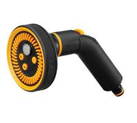Fiskars Pistolet Pulvérisateur, 5 fonctions, pulvérisation réglable en continu, contrôle du débit par le pouce, Taille universelle, noir/orange, 1052184