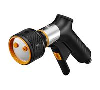 Fiskars Pistolet pulvérisateur, FiberComp, 3 Jets, Débit réglable en continu, Verrouillage marche/arrêt, Filtre à eau amovible, FiberComp/métal, Taille universelle, Noir/Orange, 1067194