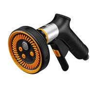 Fiskars Pistolet pulvérisateur Multi FiberComp – 5 jets, débit réglable, verrouillage, Noir/Orange