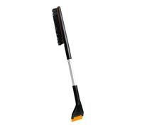 Fiskars Brosse et grattoir long Plus - 2 zones de brossage, bords dur et souple, 76 cm, noir/orange