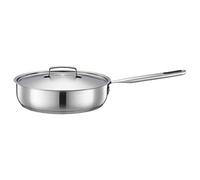Fiskars Poêle, Sauteuse avec Couvercle, Ø 26 cm/ 3,2 L, Convient pour toutes les Cuisinières, Inox recyclé, All Steel, Argenté, 1064746