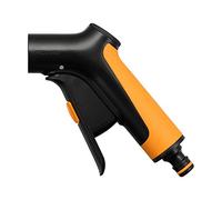 Fiskars Poignée de pistolet pulvérisateur, Débit réglable en continu, avec Contrôle Gâchette à l'Avant et verrouillage marche/arrêt, Taille universelle, Noir/Orange, 1065490