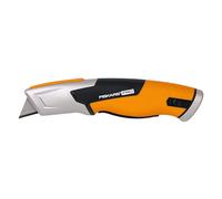 Fiskars Pro Cutter Universel de Sécurité à Lame Rétractable, Longueur 17,7 cm, Acier inoxydable/Plastique, Noir/Orange, CarbonMax, 1062938