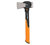 Fiskars Pro Hache de chantier IsoCore S, Pour fendre des troncs ou pour enfoncer des coins, Longueur : 36 cm, Poids : 730 g, Avec étui, Noir/orange, 1062936
