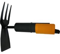 Fiskars QuikFit Doppelhacke, Einstecher, Werkzeugkopf, Gartenzubehör, Stahl, Schwarz / Orange, 5.5 cm, 1000735