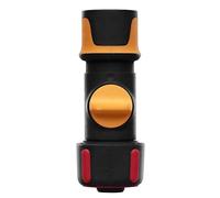 Fiskars Raccord de Tuyau, avec Vanne ON/OFF, Points de contact SoftGrip, Taille universelle, Ø 1,9 cm (3/4''), 80 g, noir/orange/rouge, 1027087