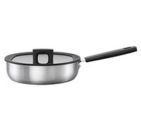 Fiskars Sauteuse avec Couvercle, Ø 26 cm, Capacité : 3,2 litres, Convient à Toutes les Plaques de Cuisson, Acier Inoxydable/Plastique, Hard Face, 1052248